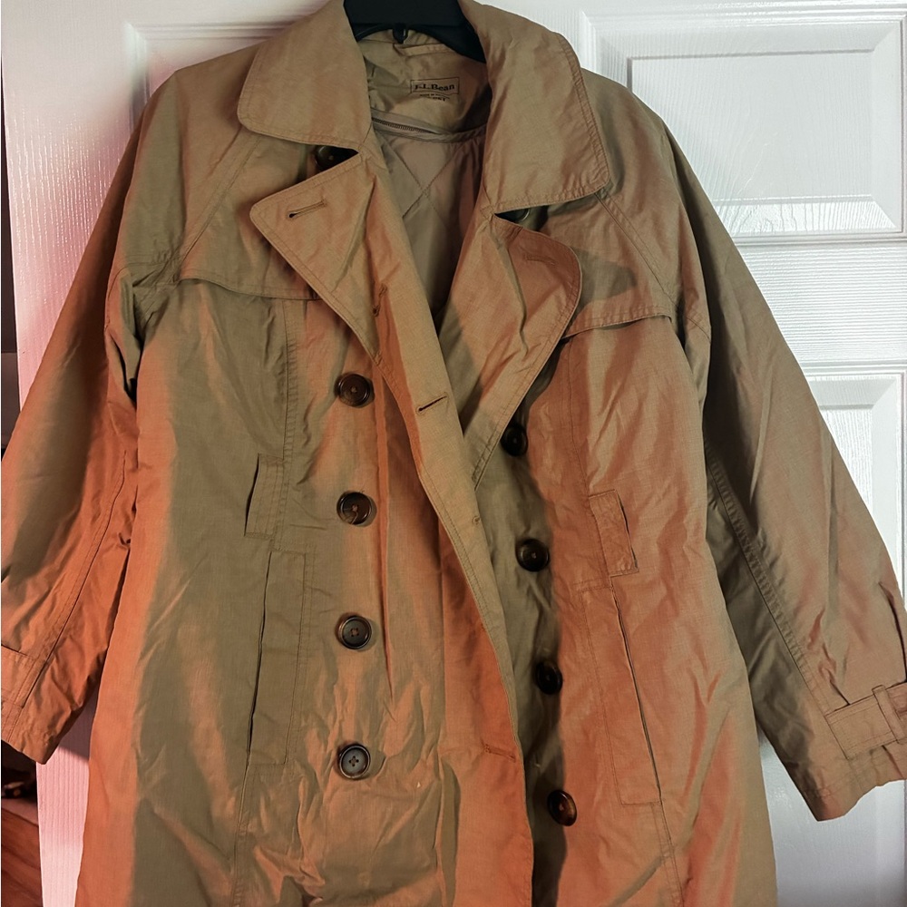 L.L. Bean Women's Brown Double-Breasted Trench Coat